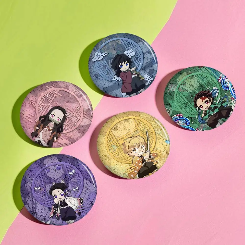 Demon S-Slayer K-Kimetsu Photo Brooches Creative Round Badge Gifts Pins 32/44/58mm view 4