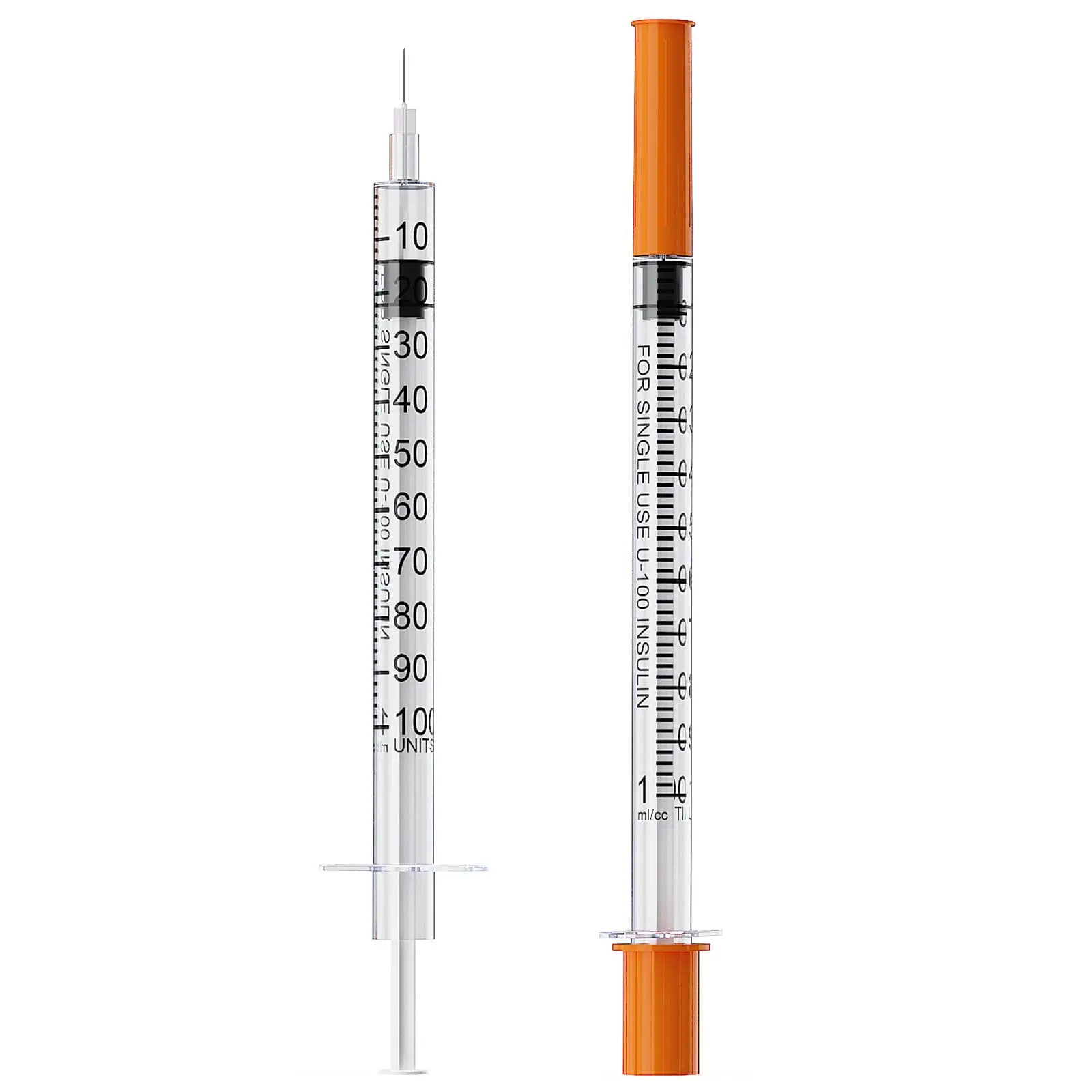 100 قطعة/صندوق 1 مللي/1cc 31 جرام 8 مللي متر حقنة الأنسولين مع غطاء برتقالي إبرة ، معقمة بشكل فردي معبأة للسلامة لاستخدام الحيوانات الأليفة في المزرعة
