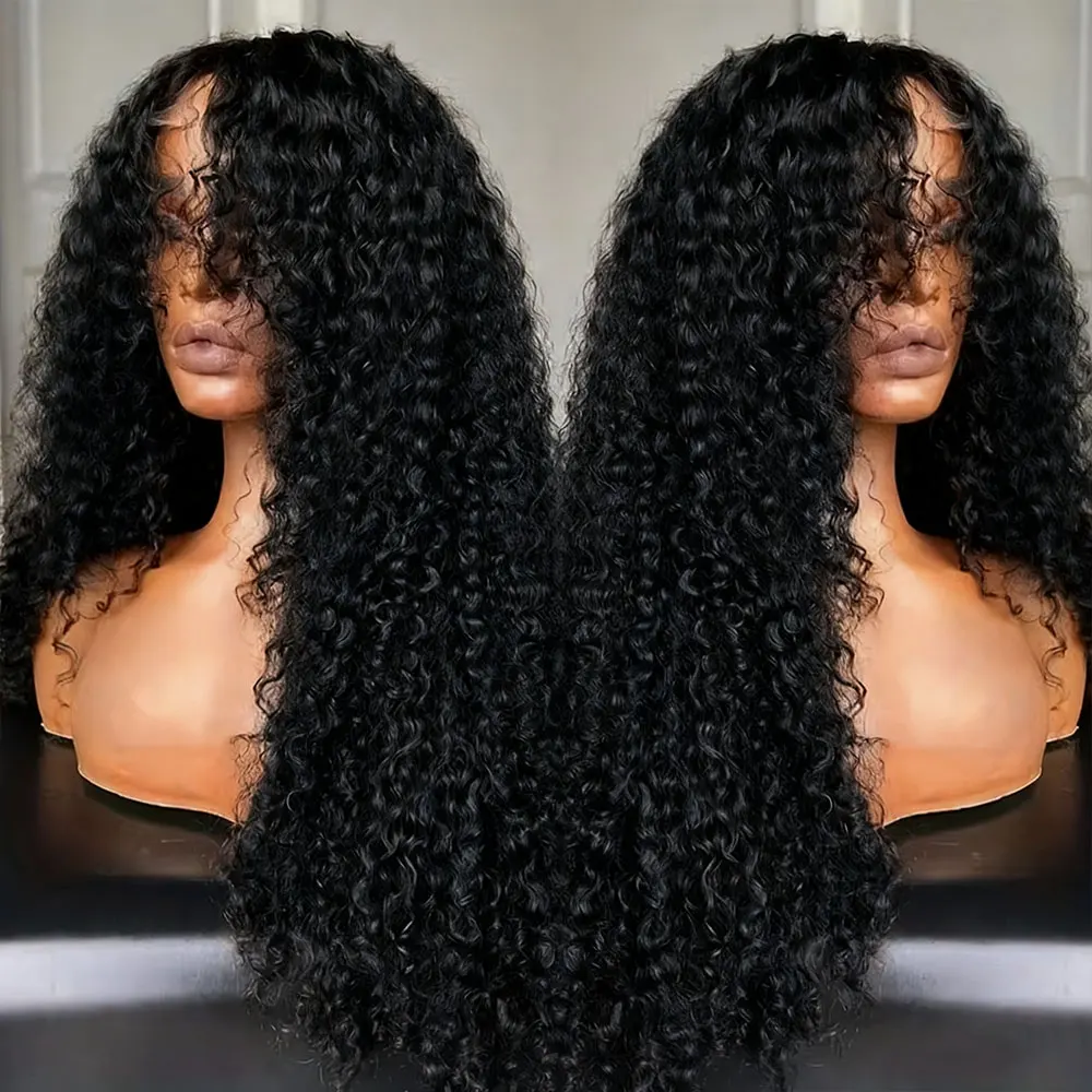 13x4 Jerry bouclés dentelle avant perruque 40 pouces profond crépus bouclés perruques de cheveux humains 250% 13X6 HD Transparent dentelle frontale perruque pour les femmes