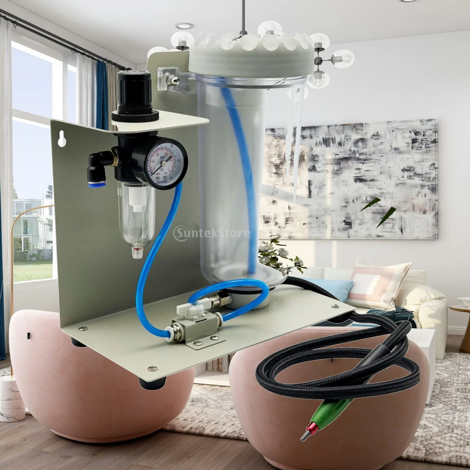 Small Sandblaster Jewelry Machine with 1000ml Barrel for Precious Metal Etching and Matte Finishing Tool