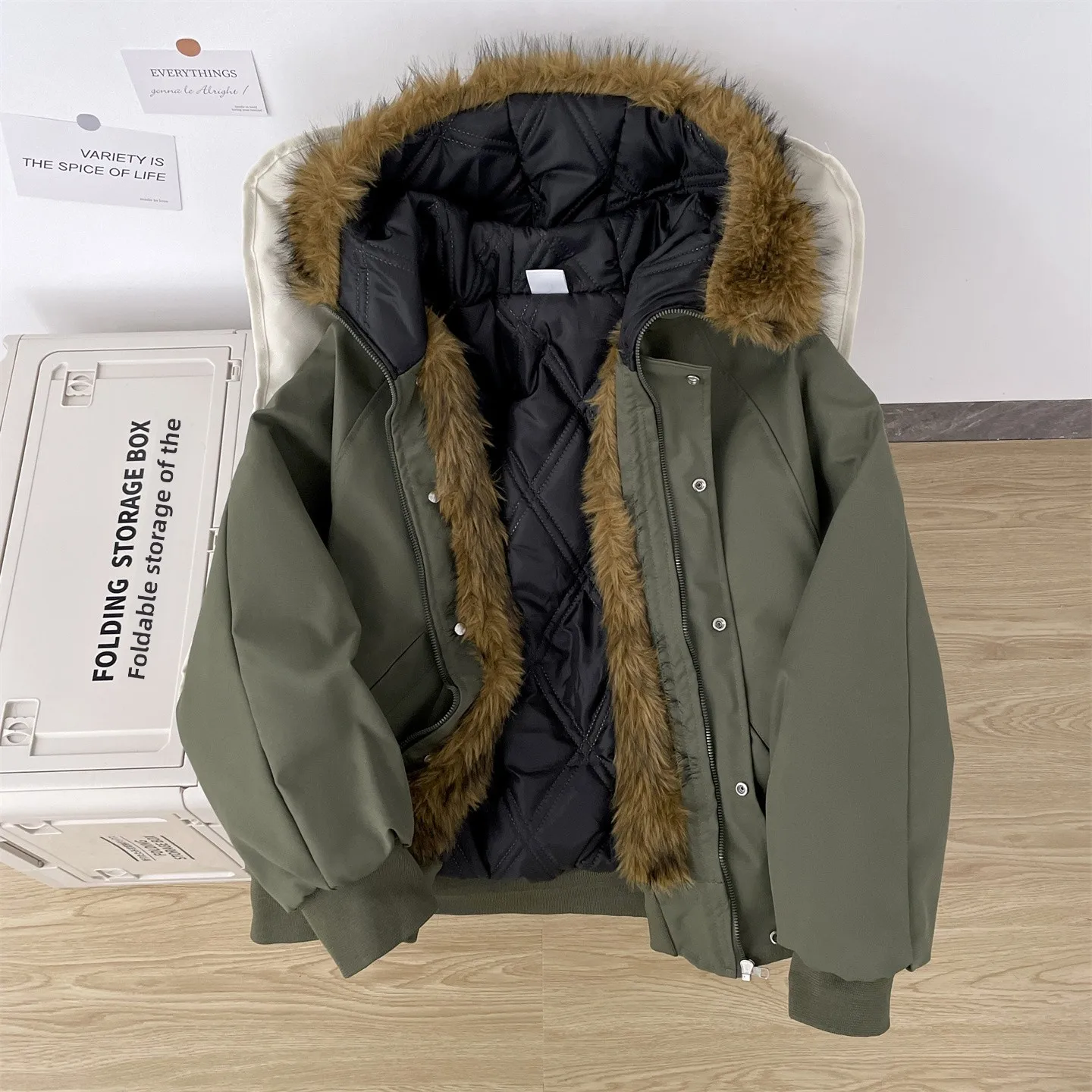 

Heavyweight Hooded Parka Cotton Jaet Men's Winter Thiened down Coat American Sle Mountain Eagle Warmth Insulated Jaet