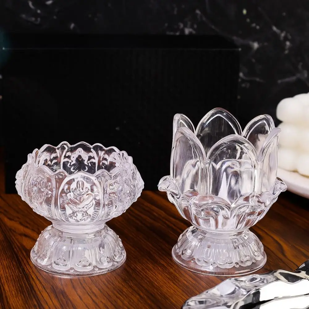 Lotus Modeling LED Night Light Romantic Transparent Electronic Candle Lamp Relief Everlasting Light
