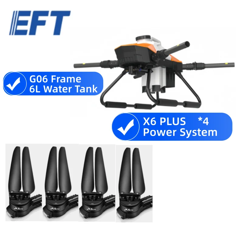 

EFT G06 6L Lightweight Agricultural Frame with Detachable Battery and Chemical Tank FORused for pesticide spraying
