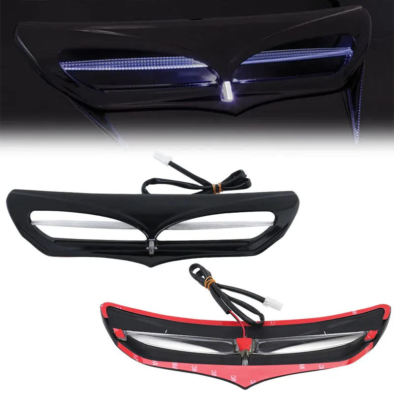 

Motorcycle LED Black Fairing Scoop Intake Trim Accent For Harley Touring Electra Street Glide 2014-2022