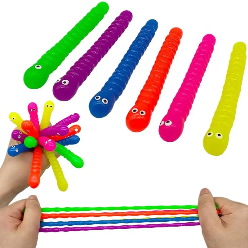 Caterpillar Fidget Toy Stretchy Caterpillar Fidget Toy Elastic Play Set Kids Calming Accessories Relaxing Supplies For Home