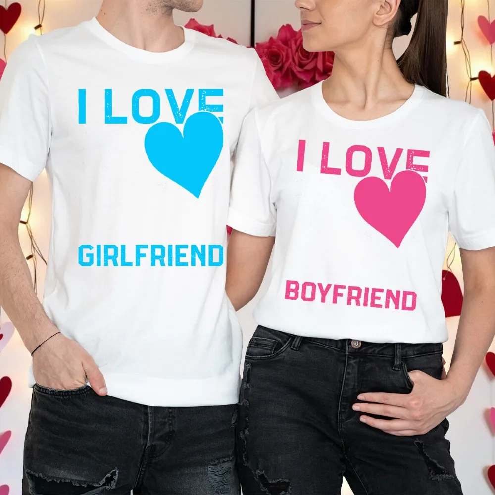 Couples Valentines Day Outfit Ideas Love My Crazy Matching Unisex Women Men T-Shirts Tees Short Sleeve High Quality Cotton Tops