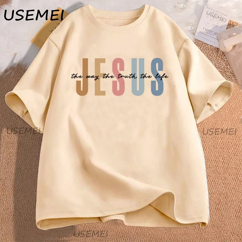 Jesus The Way The Truth The Life T-shirt Men Women Religious Faith Christian T Shirt Casual Cotton Bible Verse Jesus Lover