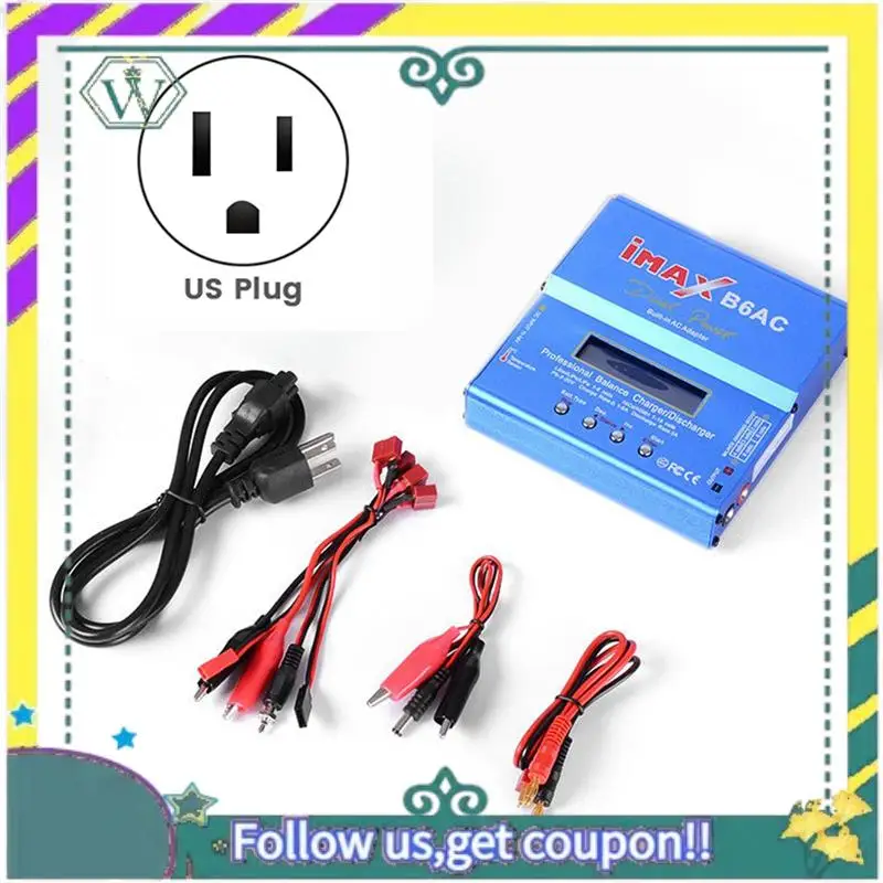 

Для IMAX B6AC 80 Вт RC Balance Charger + Т-образный кабель Цифровой Li-Life Nimh Nicd PB Lipo Разрядник для аккумулятора Американская вилка Простая установка