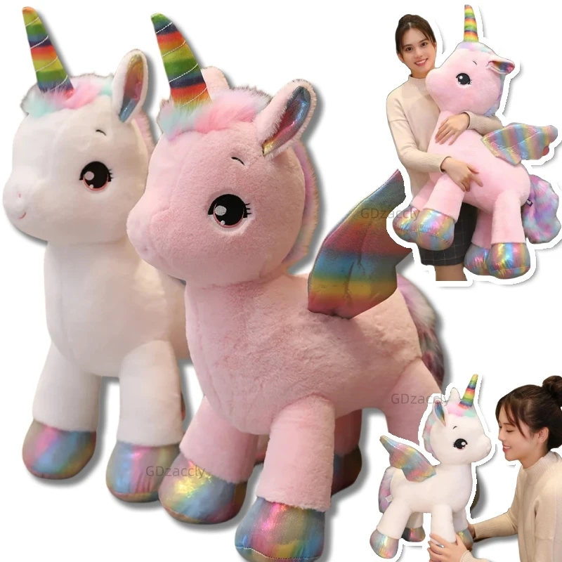 Fantastic glowing Wings Unicorn plush toy Unique unicorn horn fly wings horse Stuffed toys for Children Xmas gift for Child