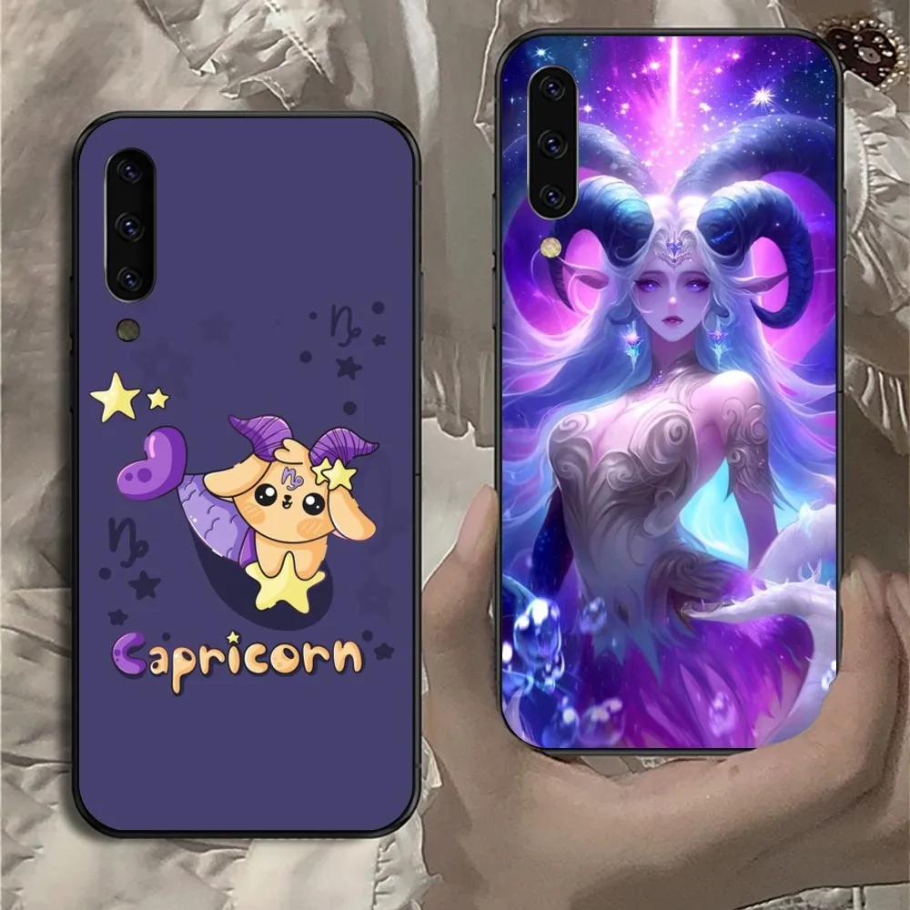 Zodiac Capricorn Mobile Cell Phone Case for Samsung Note 9 10 20 Plus Pro Ultra J6 J5 J7 J8 Black Soft Phone Cover Funda