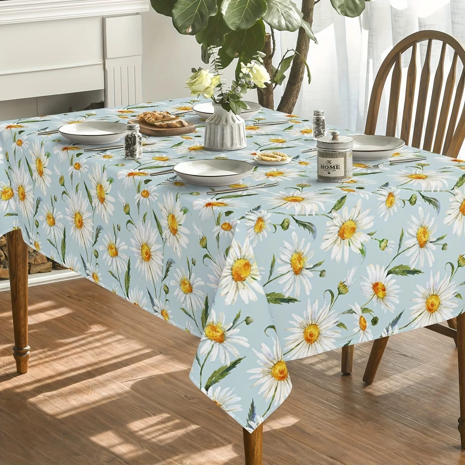 Flower Pattern Waterproof Oil-proof Tablecloth Rectangular Dining Tablecloth Kitchen Table Decor Table Cover Wedding Decoration