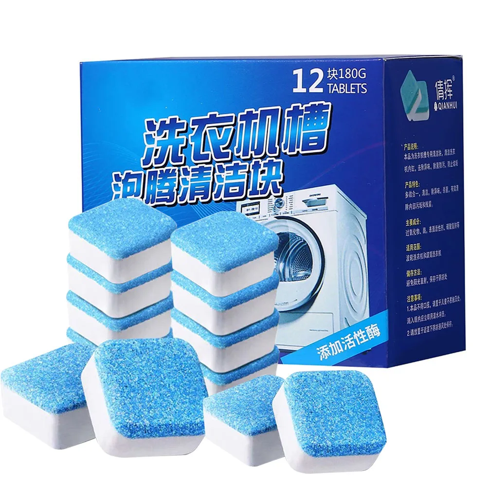 96Pcs Washing Machine Cleaner Deep Cleaning Descale Tablet Remove Stains Washer Tank Detergent for All Washing Machines