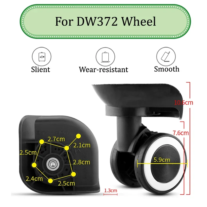 For DW372 Universal Wheel Replace The Luggage With Quiet Wear-resistant Push-pull Smooth Shock Absorption Replacement Accessory