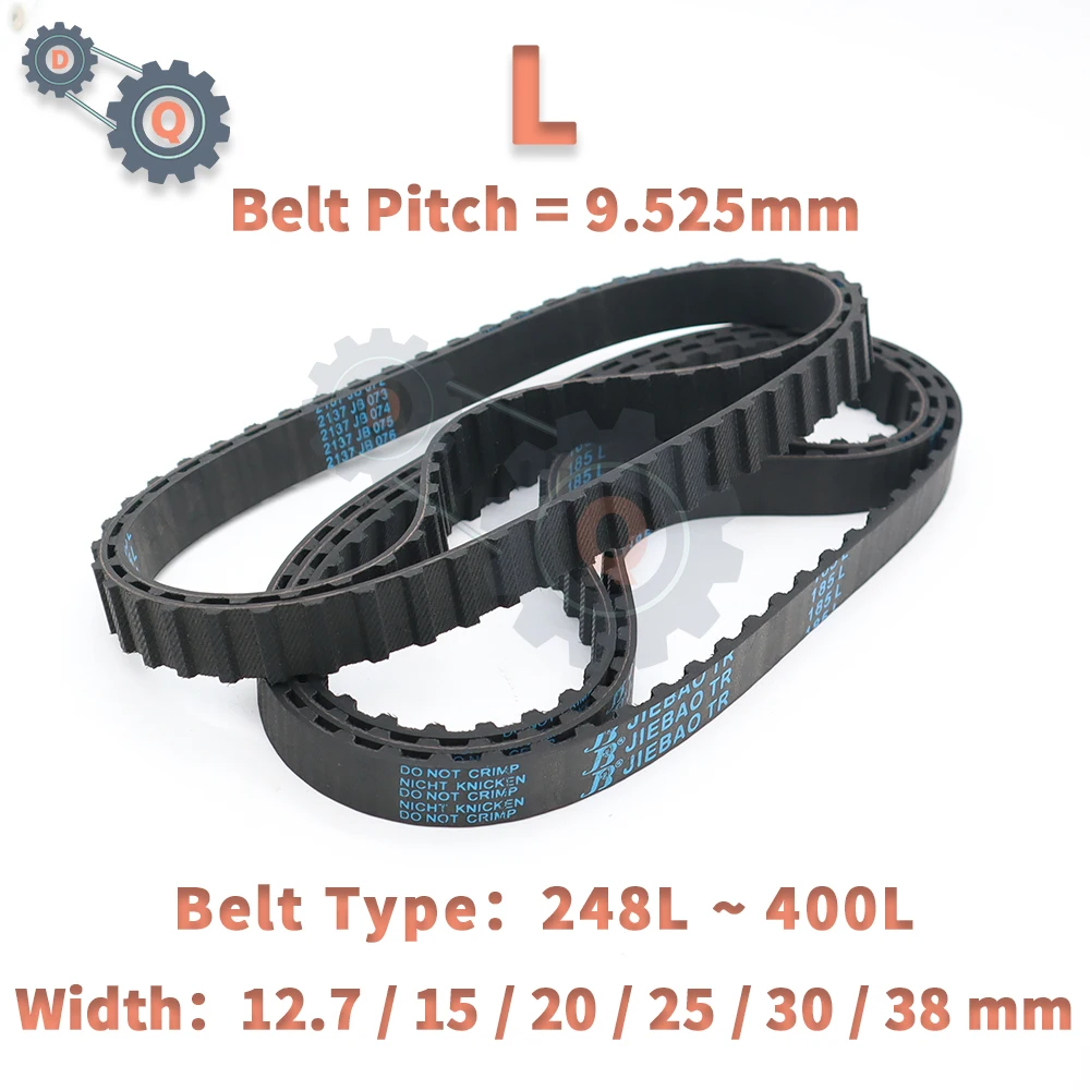 

Rubber Belt 248L to 400L Model L Timing Belt Width 12.7mm 15mm 20mm 25mm 30mm 38mm L Belt Tooth Pitch 9.525mm L Synchronous Belt