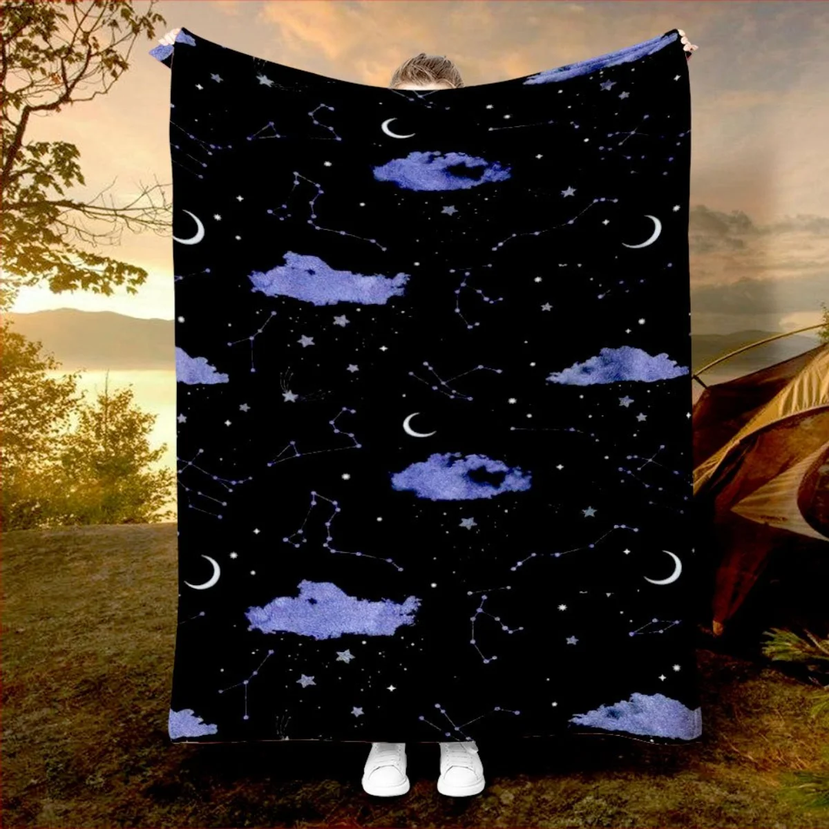 Personalized Starry Sky Flannel Blanket