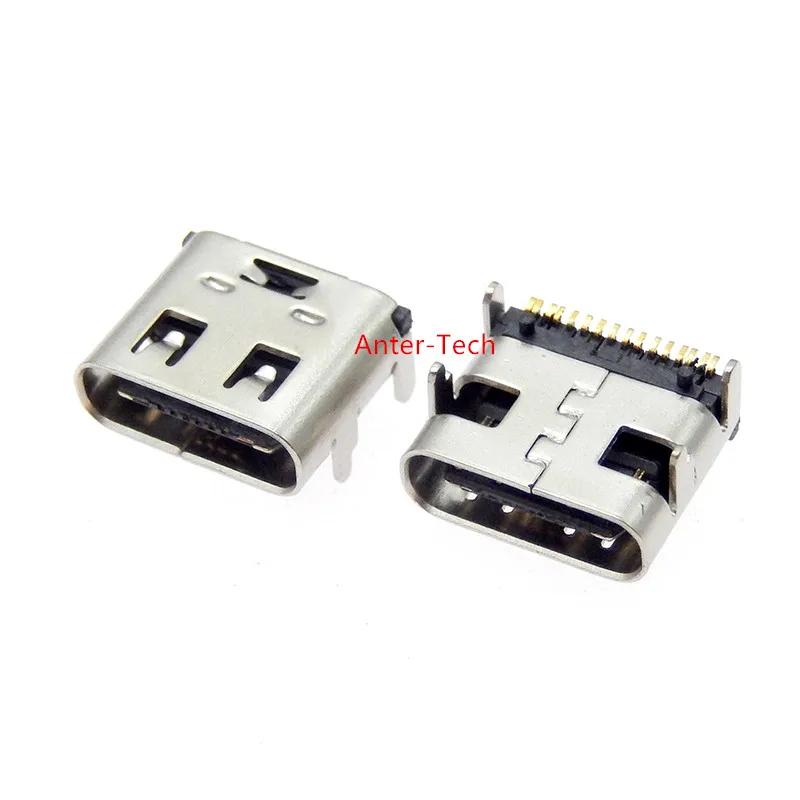 10pcs Micro USB-3.1 SMD 16P type-c Female Connector Socket DIP4 Hd Transmission Interface For Smartphones End Plug Charging plug