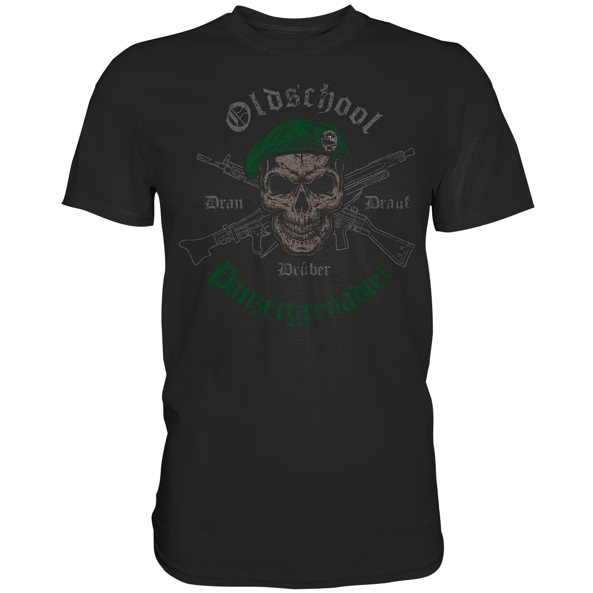 Old School Deutsche Bundeswehr Panzergrenadier Skull T Shirt. Short Sleeve 100% Cotton Casual T-shirts Loose Top Size S-3XL