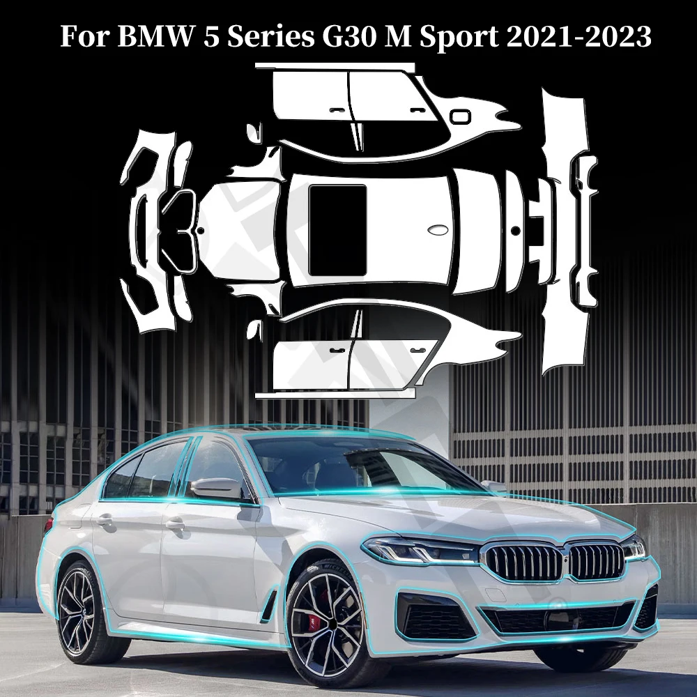 

For BMW 5 Series G30 M Sport 2021-2023 Anti-scratch TPU Paint Protection Film Pre-cut PPF Car Body Clear Bra Resistant Invisible