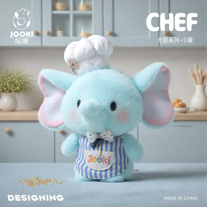 

Мягкая плюшевая игрушка-слоник JOOKI в стиле шеф-повара, милый кавайный компаньон для сна, подушка, подарок на день рождения для девочек и детей