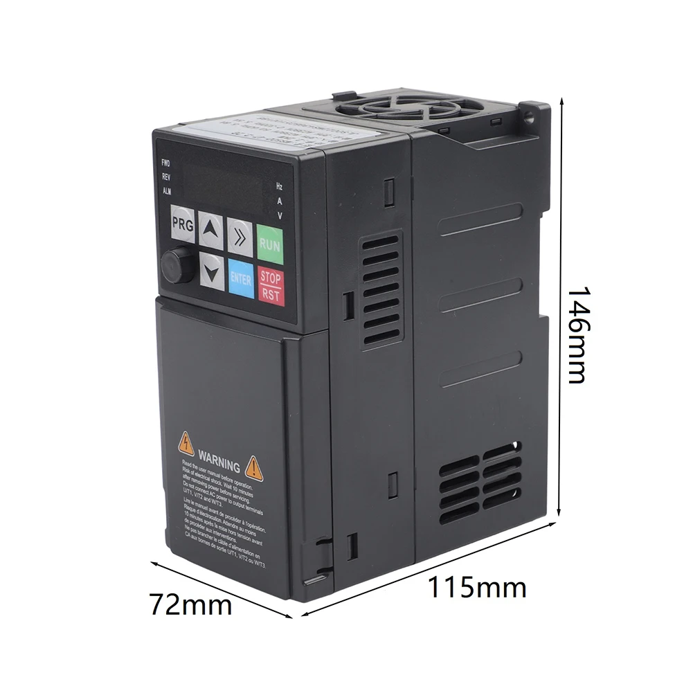 Variable Frequency Drive 2.2kW 220V Single Phase Input 220V Three Phase Output with Proportional V F Control for Motor Stability