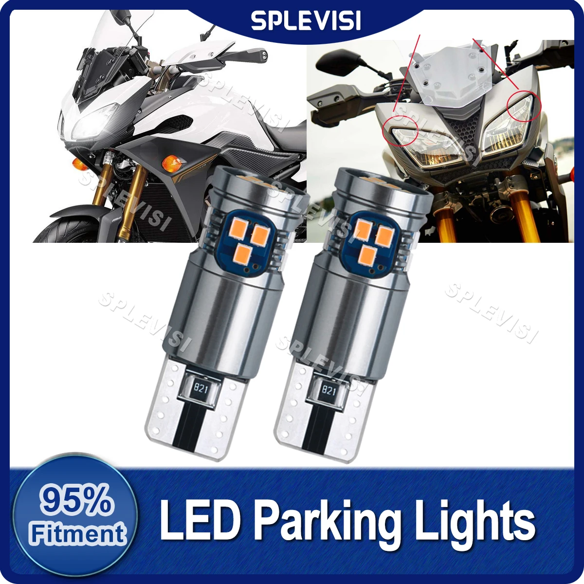 

2PCS W5W No Error White LED Motorcycle Position Parking Light 8W 1600LM 12v For Yamaha FZ09 MT09 2014-2016 Replace Moto Bulbs