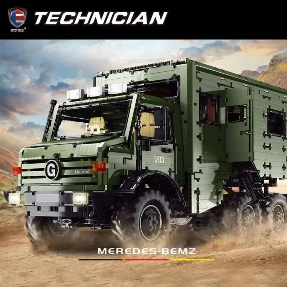 6689pcs Camper Motorhome RV Building Blocks Off Road Model High Difficulty DIY Educational Bricks Toys Gift for Adults Boys Kids