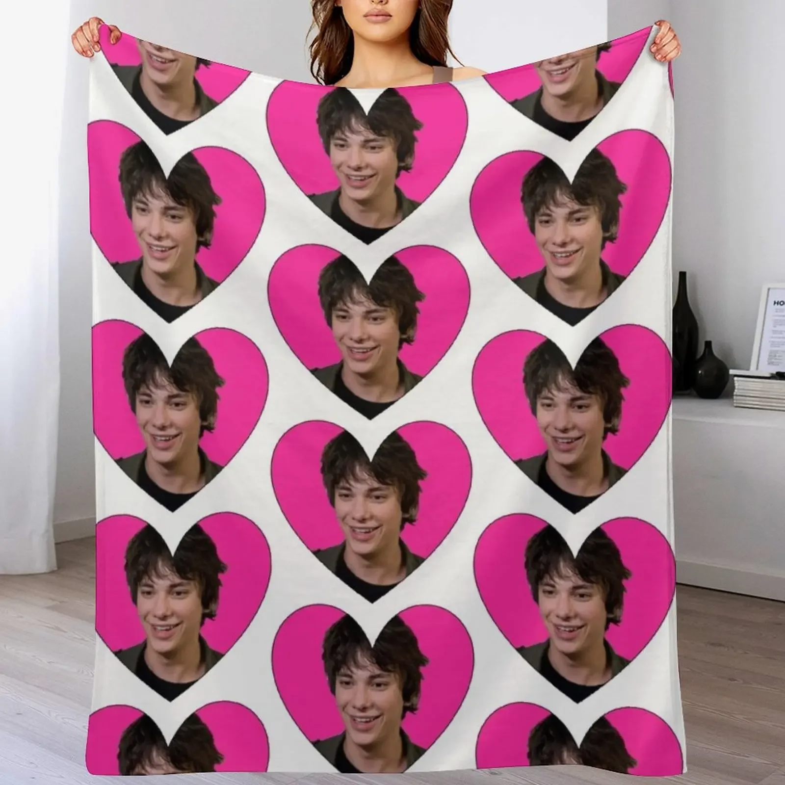 RODRICK LOVE HEART Throw Blanket Soft Sherpa Fleece Warm Blanket for Winter