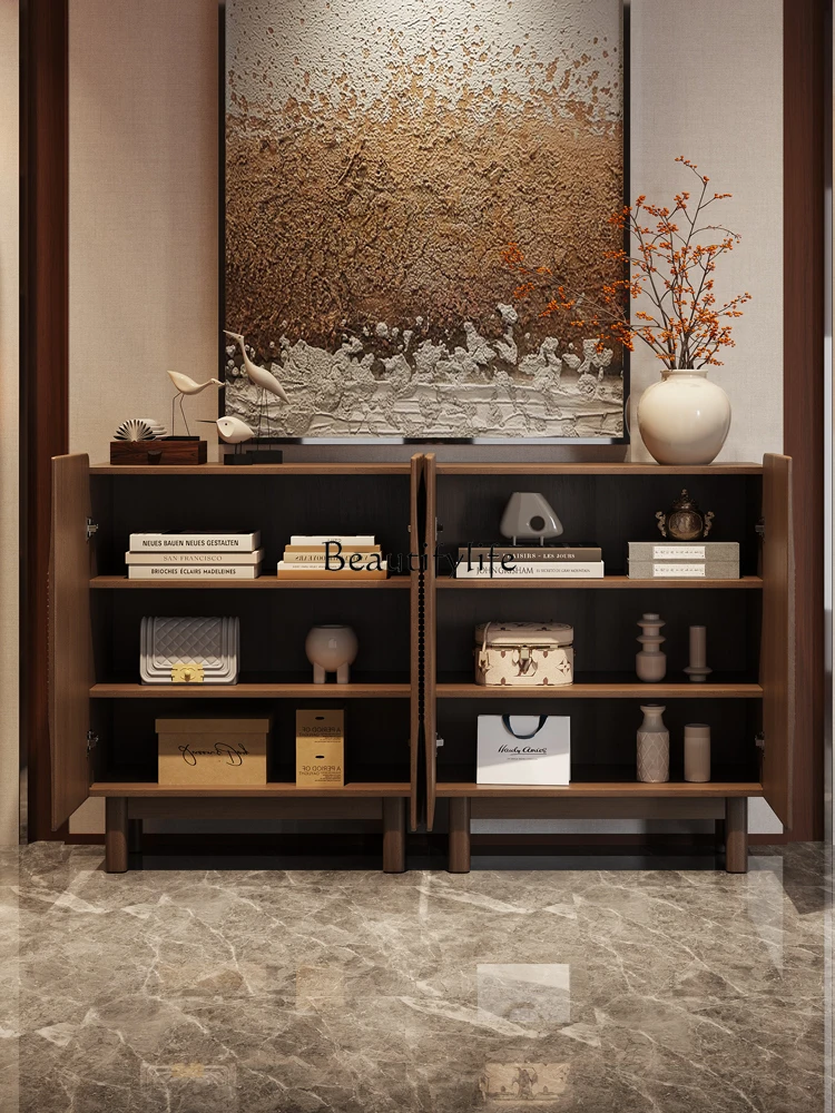 * Armoire d'entrée en bois massif, lumière de luxe, décoration d'entrée, rangement de salon, armoire latérale de rangement multifonctionnelle