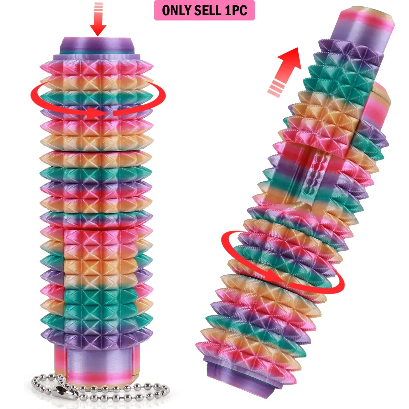 

Игрушка-антистресс 5-в-1 с шипами | Кликер-спиннер-слайдер-роллер | Стимулятор боли для снятия стресса | Портативный гаджет-брелок для взрослых