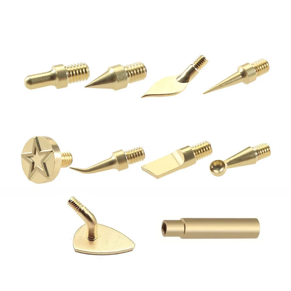 4/9/10pcs Soldering Iron Tip 3D Printing Modify Finishing Tool Brass Thread Embedded