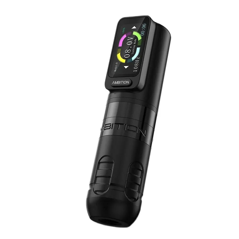 Ambition Zetton Kabelloser Tattoo-Maschinenstift, 4,0/3,5 mm Hub, gerade Stangenstruktur, bürstenloser Motor, 2400 mAh Touchscreen-Akku