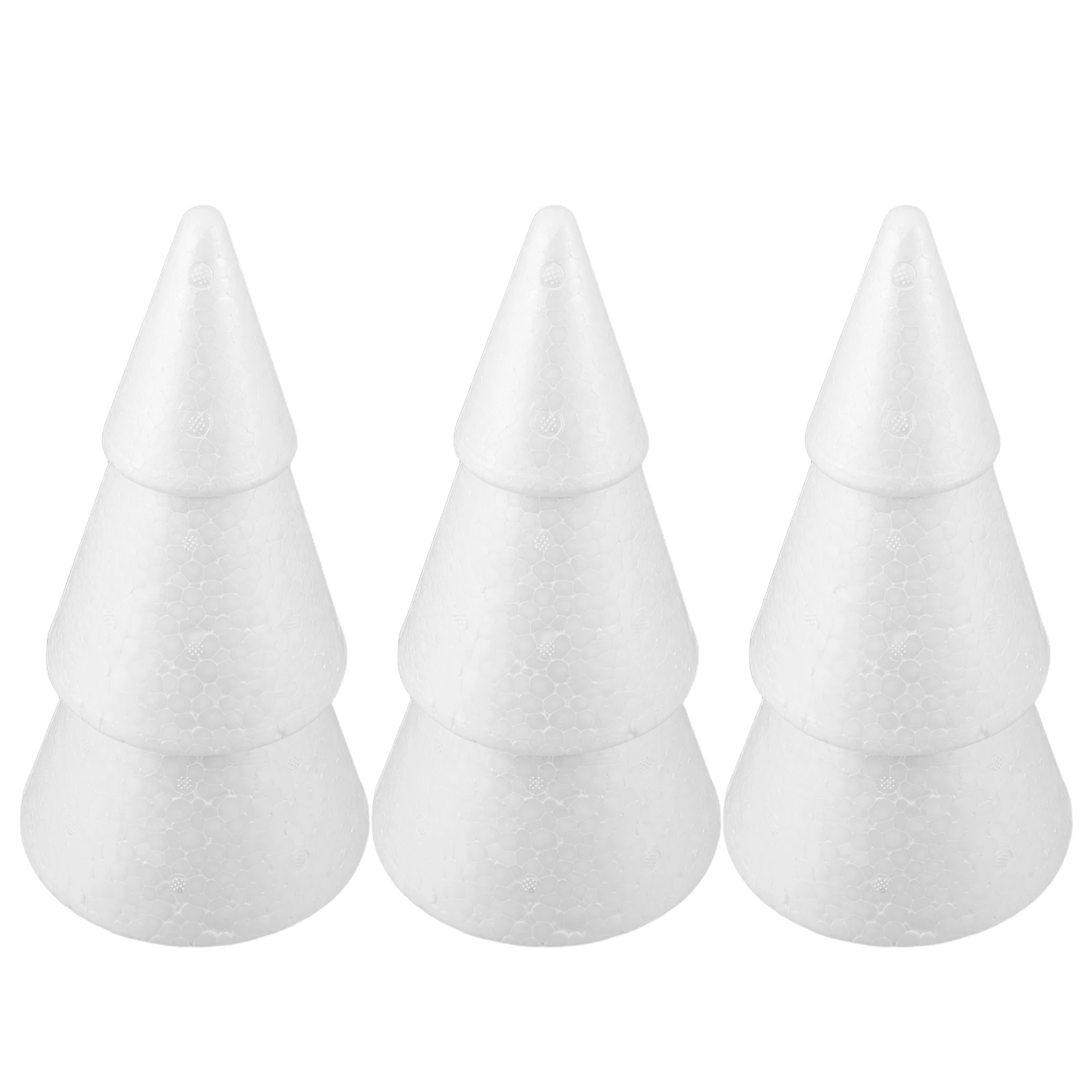 

3Pcs White Foam Artificial Trees DIY Paintable Craft Supplies Christmas Holiday Party Decorations Paintable Ornament