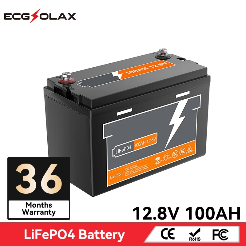 PowMr 12.8V 100AH LiFePo4 Lithium Battery 1280WH Batteries Rechargeable Lithium Bateria Pack Max 4Pcs Series Solar Batteries