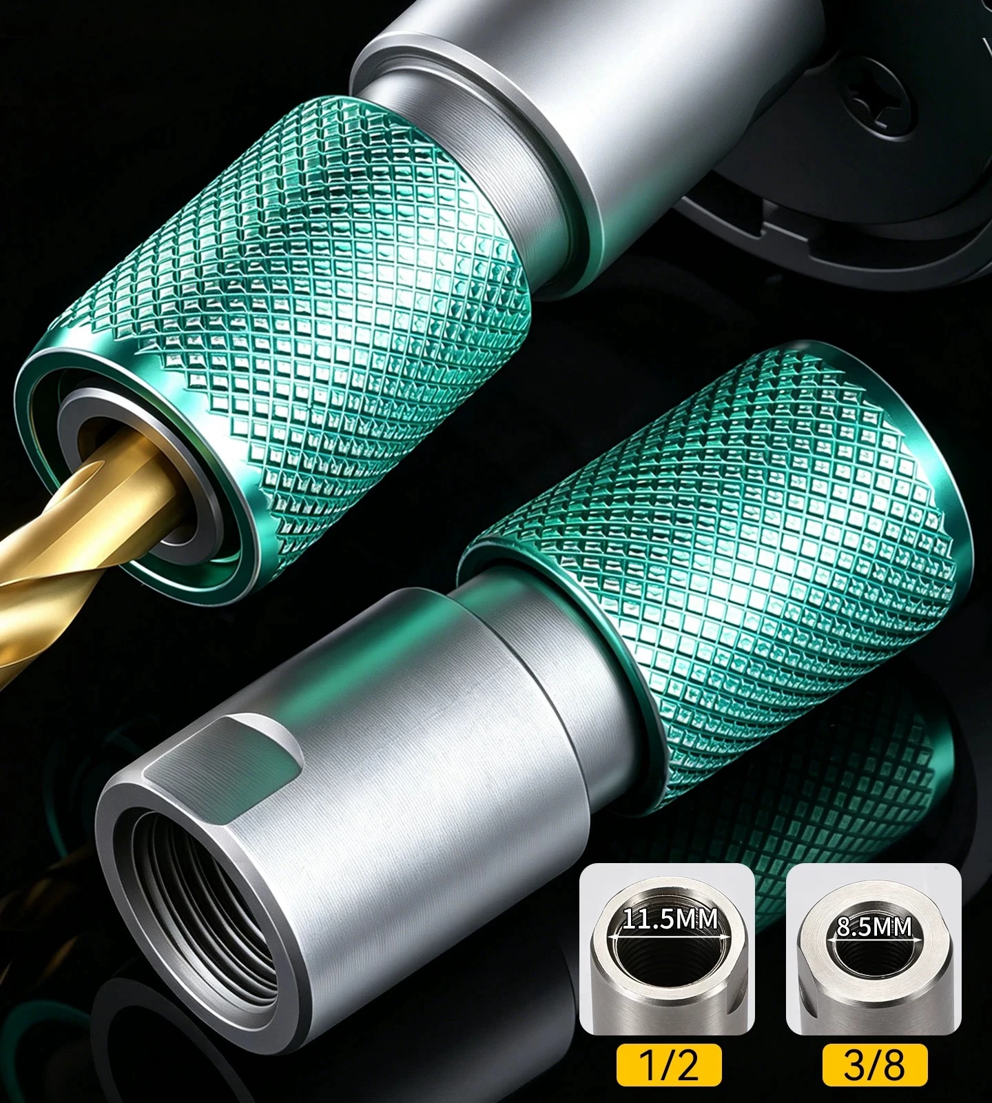 1/2 3/8 Inch Impact Hex Converter for Electric Hand Drill Bit Holder Quick Release Hex Socket Wrench Adapter