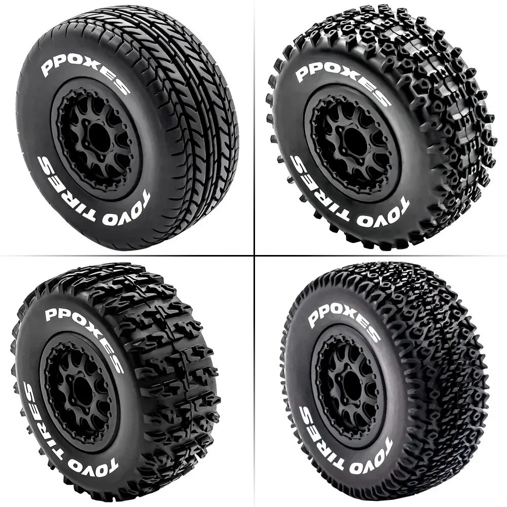 

XILEZQF 112mm 1/10 Short Course Truck Tires Tyre Wheel With 12mm Hex For Slash Arrma Senton HuanQi 727 Vkar 10sc Hpi Rc Car