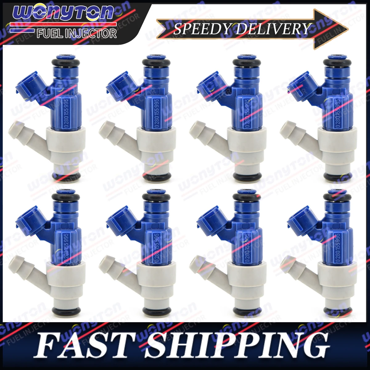 8Pcs 0280155995 Fuel Injectors 2000-05 For Volkswagen Golf Beetle Jetta 2.0L I4