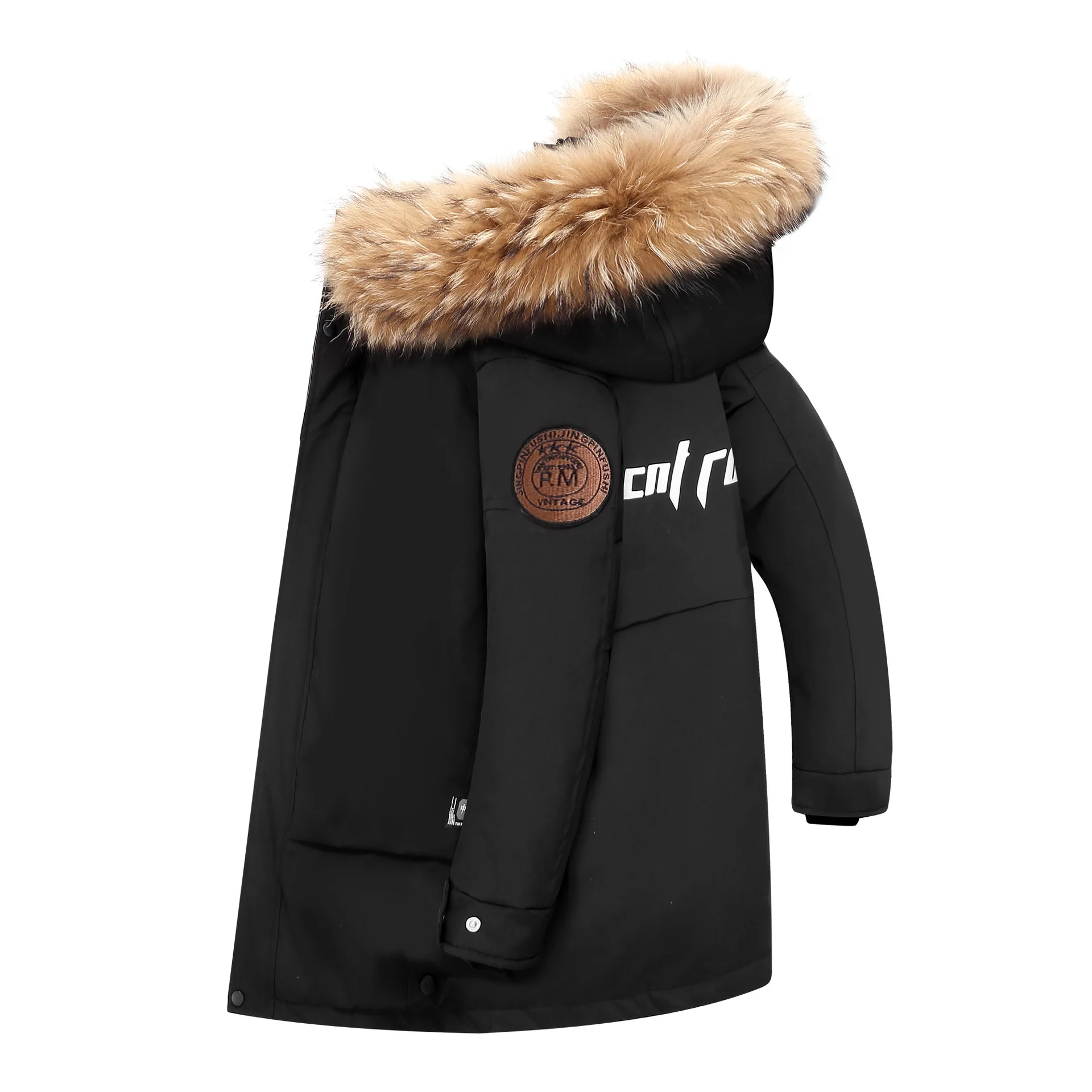 OLEKID Winter 3-14Yrs Boys Long Duck Down Jackets Faux Fur Hooded Children Boys Parka Suit Teens Boys Thick Warm Outerwear Coats