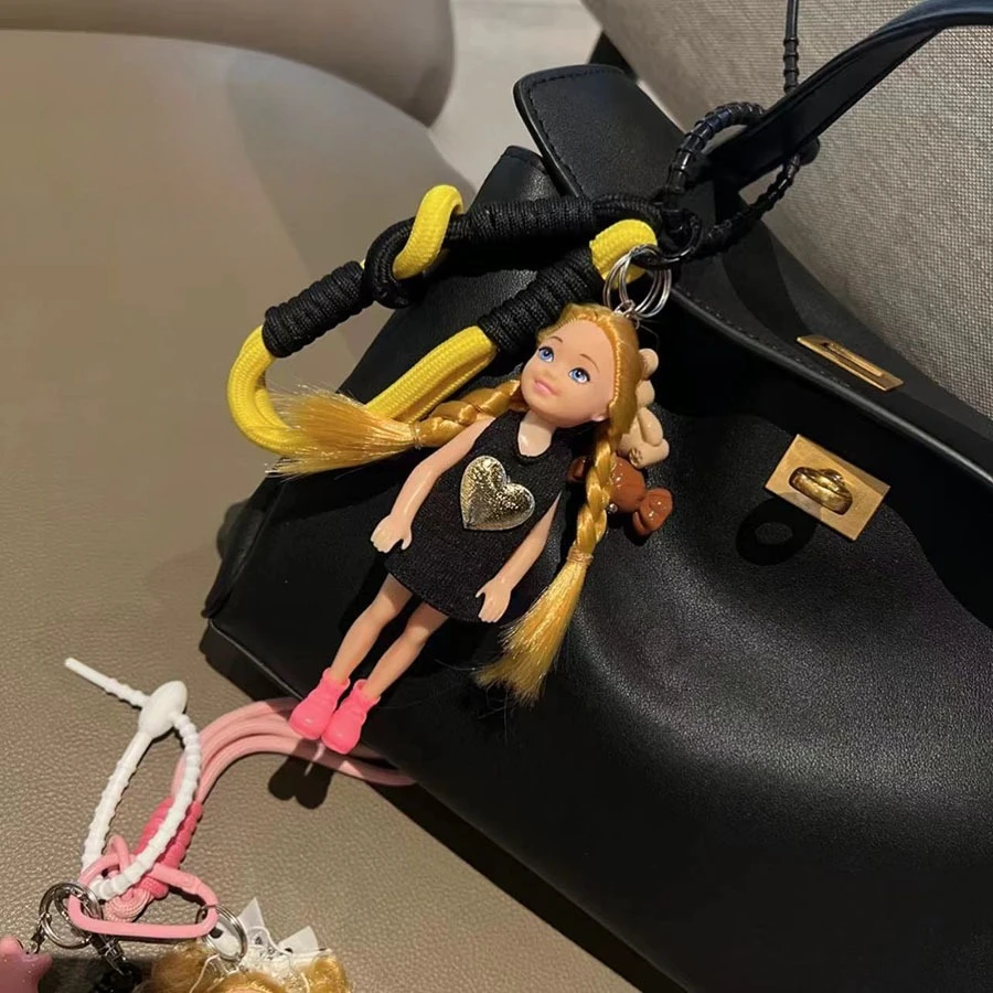 

New Fashion Creative Hot Sale Cute Doll Bag Pendant Doll Car Keychain Wrist Rope Trend Versatile Bag Parts Accessories