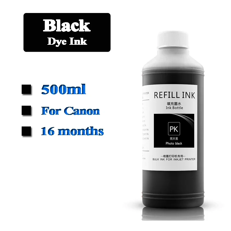 500ml PFI-107 102 104 pigment & Dye ink For Canon IPF 500 700 710 650 655 750 755 600 610 760 765 670 680 685 770 780 printer