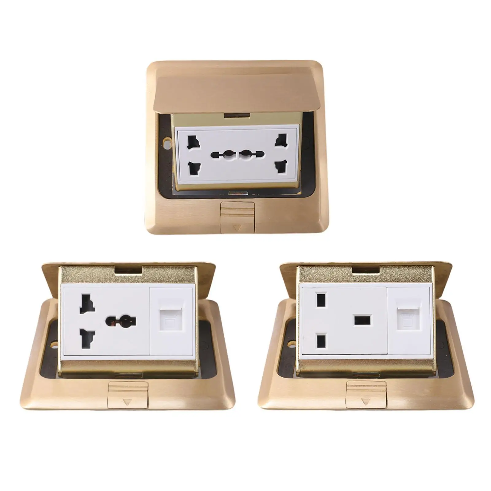 Floor Box Countertop Copper Weather Resistant Electrical Adapters Household Tamper Resistant Floor Socket Electrical Outlet Kit