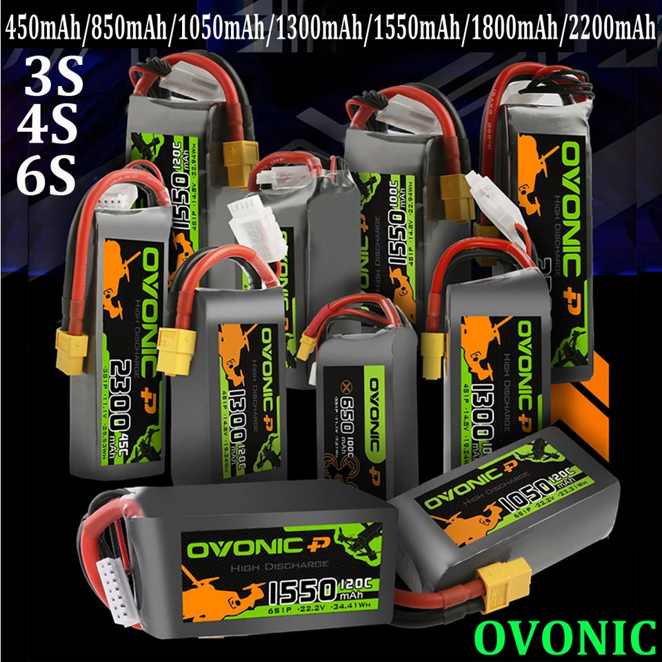 OVONIC Batterie LiPo 3S 850mAh 80C XT30 Pour Drone FPV, Avion Et Quadcoptère