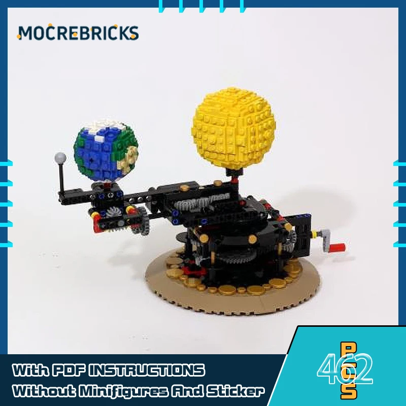 

GBC Modular MOC Building Blocks DIY Earth Moon and Sun Orrery Kinetic Sculpture Model Technology Bricks Puzzle Toys Xmas Gifts