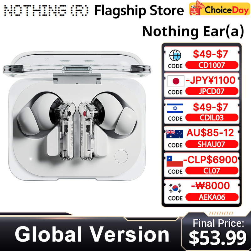  Global Version Nothing Ear (a) Bluetooth Earphone  45dB Active Noise Cancelling ANC Dynamic 42.5 hours listening Fashion Design 