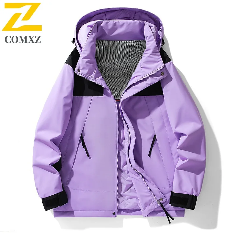 

COMXZ 2025 Ветровка Хлопок Унисекс Весна Осень Зима Пара Свободная Куртка С Капюшоном Ветрозащитная Водонепроницаемая 1999