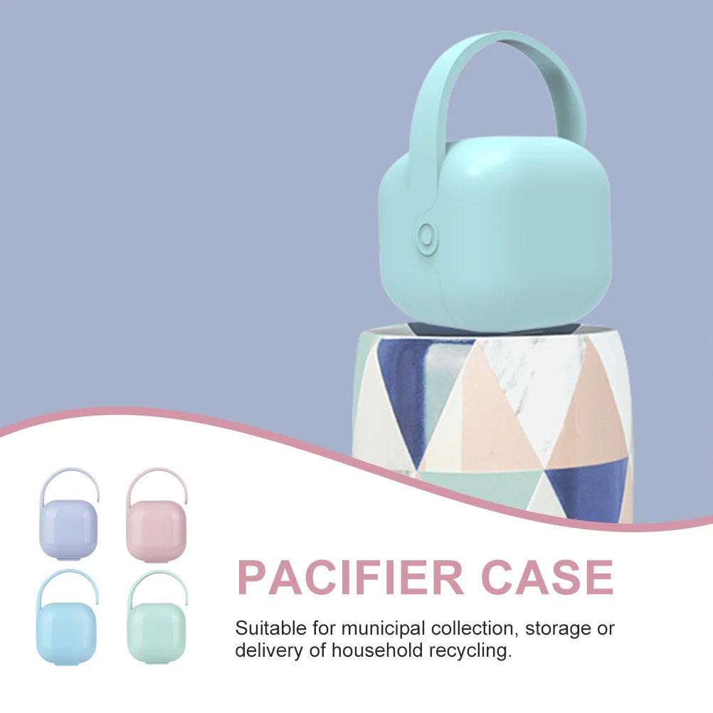 

4Pcs Portable Pacifier Storage Box Plastic Holder Case Baby Soother Container Easy Carry for Outdoor Use Pacifier Case