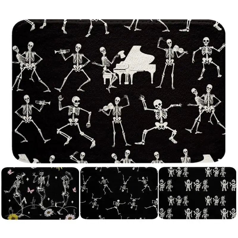 60 x40cm Halloween Skeleton Carpet Spooky Halloween Skeleton Rug Floor Mat Decorative Shower Mat Softness Bathmat For home