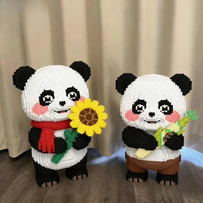 

40cm Cute Giant Panda Blocks Toy Loves To Eat Bamboo Panda Children's Toy Gift Assembled Adult Building Block Toy Birthday Gift