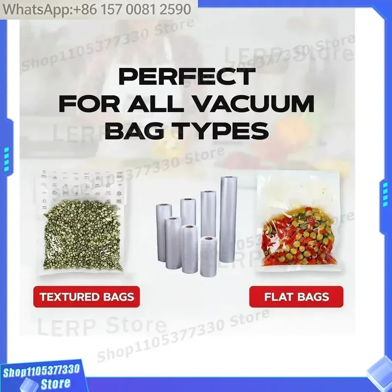 Home Use Electric Stainless Steel Automatic Portable Vacuum Sealer Machine-Black Vacuum Bags