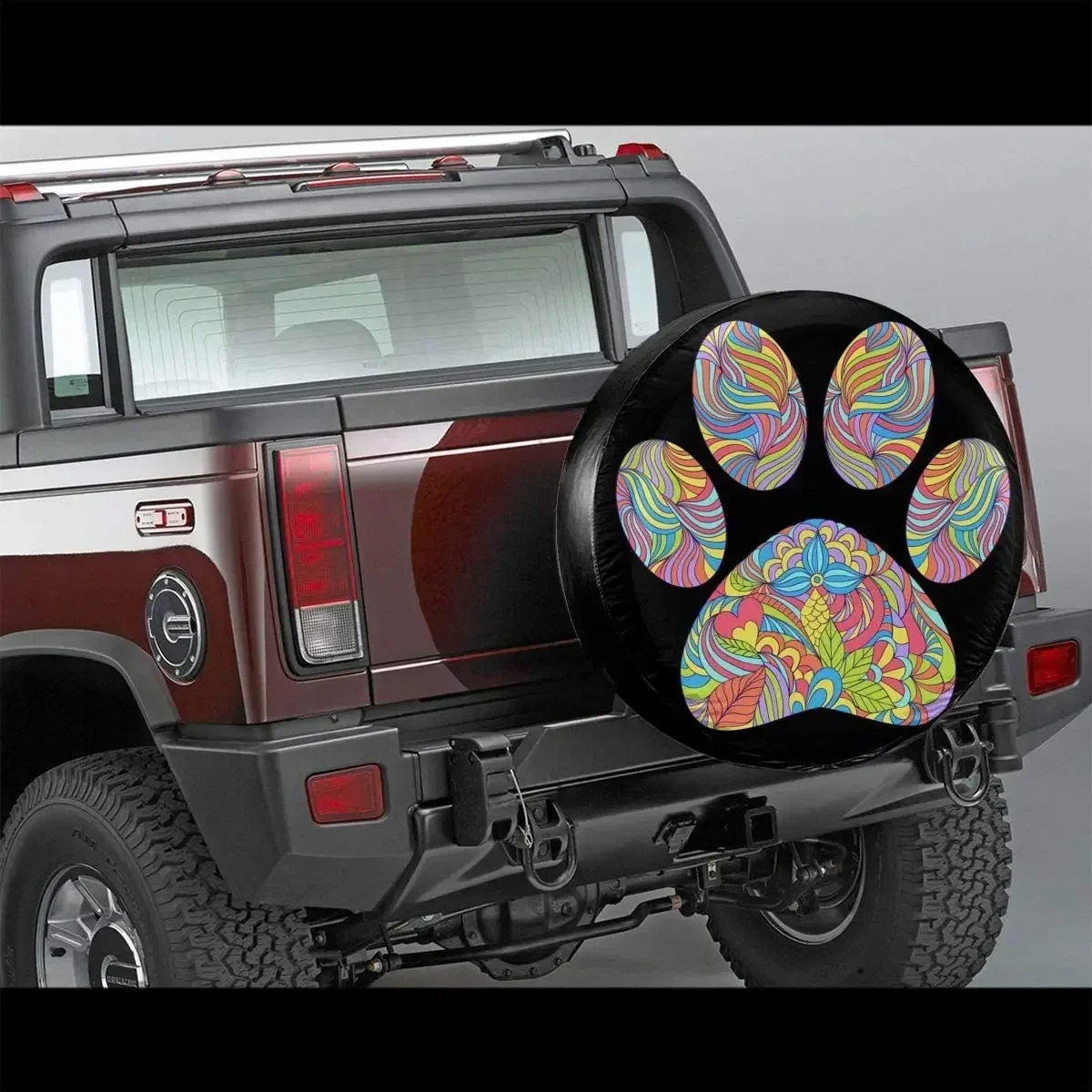 Delerain-cubiertas de neumáticos de repuesto con estampado de pata de perro, para remolque RV, SUV, camiones y muchos vehículos, cubiertas de ruedas, Protector solar impermeable (