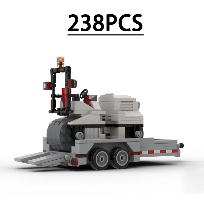 Small Road Roller Building Block Set with Trailer, 238 Pieces, Fun Birthday Toy, Holiday Christmas and New Year Gift Decoration